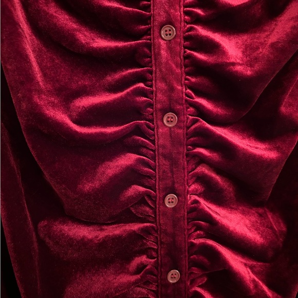 FASHION NOVA Moonlight Velvet Mini Dress with Long Sleeves in Burgundy - Picture 5 of 8